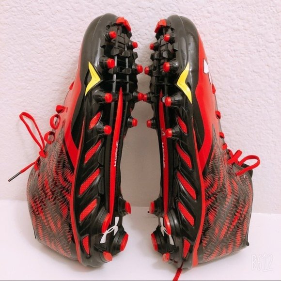 Under Armour Cleats Clutch Fit Spine Red White Men's Size 16 New - Picture 6 of 8